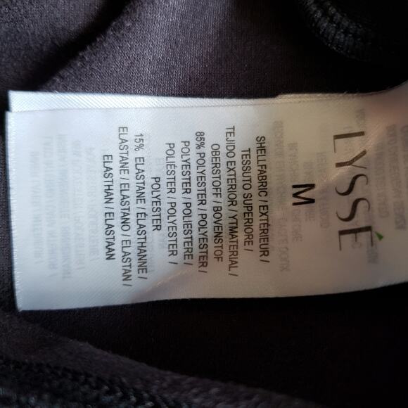 Lysse Black Crushed Velvet Pull On High Rise Stretchy Ankle Pants Size Medium - Picture 12 of 12